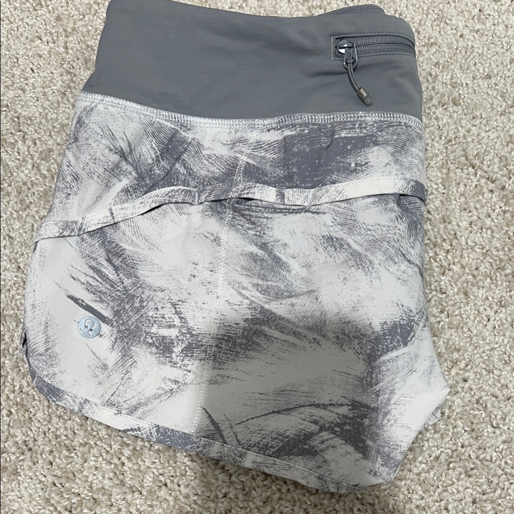 LULULEMON Gray and White Athletic Shorts